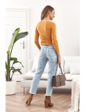 High-waisted jeans trousers Boyfriend 02700 - Online store - Boutique